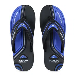 Adda Men Black Self Design Thong Flip-Flops-image-97