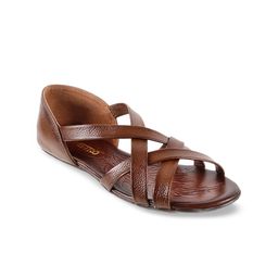 Metro Women Brown Solid Open Toe Flats-image-48