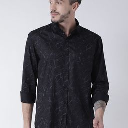 Routeen Men Black Modern Slim Fit Printed Casual Shirt-image-38