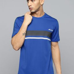 Alcis Men Blue & Black Striped Detail Slim Fit T-shirt-image-68