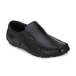 Fentacia Men Black Leather Formal Loafers-image-58