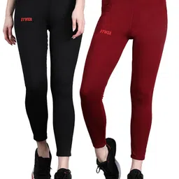 BAESD Girls Pack Of 2 Ankle Length Solid Tights-34