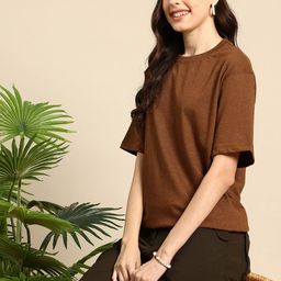 Mast & Harbour Drop-Shoulder Sleeves Oversized T-shirt-image-53