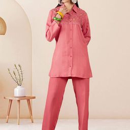 SheWill Embroidered Shirt With Trousers Co-Ords-image-13