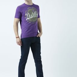 Huetrap Men Purple Printed Round Neck T-shirt-image-13