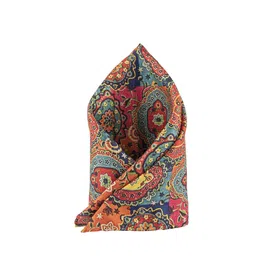 The Tie Hub Men Multicoloured Flower Printed Pocket Square-image-110