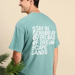 Mast & Harbour Typography Printed Drop-Shoulder Sleeves Pure Cotton Relaxed Fit T-shirt-picture-18