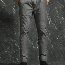 Breakbounce Men Grey Slim Fit Cotton Trousers-image-73