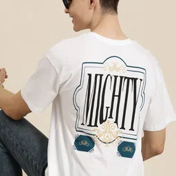 HERE&NOW Men Typography Printed Pure Cotton T-shirt-picture-41