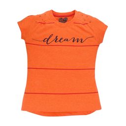 FEMEA Girls Orange & Black Printed Pure Cotton Top-image-7
