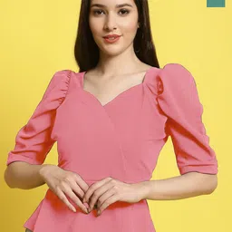 Metronaut Women Pack Of 2 Square Neck Peplum Top-image-26