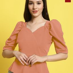 Metronaut Women Pack Of 2 Puff Sleeves Crop Top-picture-3