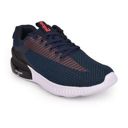 Liberty Men Navy Blue Mesh Running Non-Marking Shoes-picture-4