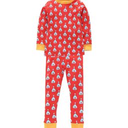 Nino Bambino Unisex Kids Red & Yellow Organic Cotton Printed T-shirt with Pyjamas-3