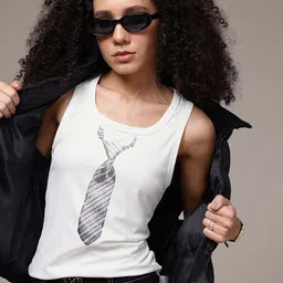 The Roadster Life Co. Graphic Printed Sleeveless Top-image-78