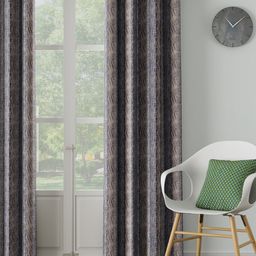 DDecor Grey & Brown Printed Single Door Curtain-image-35
