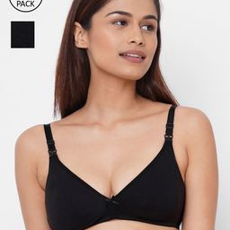 Inner Sense Pack Of 2 Black Solid Non-Wired Non Padded Maternity Sustainable Bras IMB006D_6D-picture-16
