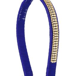 AKSHARA Girls Blue Handcrafted Embellished Hairband with Silk Thread-29