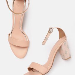 House of Pataudi Floral Embellished Block Heels-40