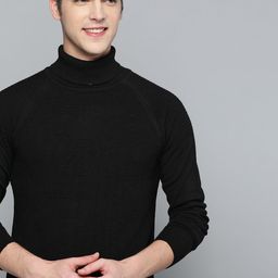 Mast & Harbour Men Black Solid Turtle Neck Pullover-image-72