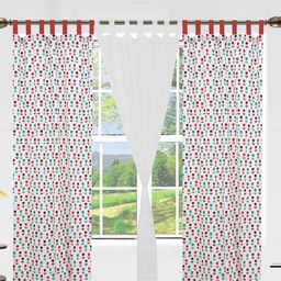Dekor World White Set of 3 Floral Window Curtain-40