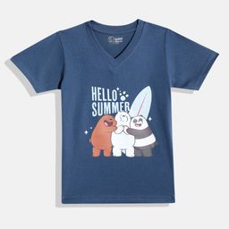 Eteenz Kids Boys We Bare Bear Printed V-Neck T-Shirt-image-43