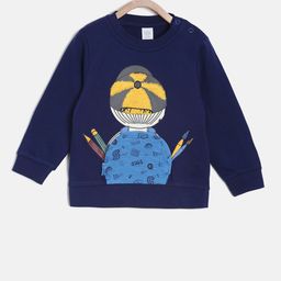 MINI KLUB Boys Navy Blue & Yellow Printed Sweatshirt-image-45