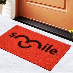 DREAM WEAVERZ Red & Black Printed Anti Skid Doormat-49