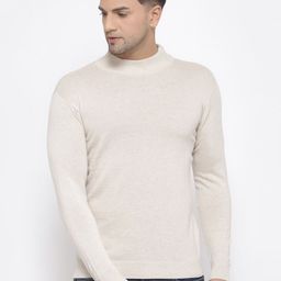 Style Quotient Men Off-White Solid Pullover Sweater-image-29