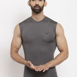 Invincible Men Compress Base Layer Sleeve Less Tee-image-60