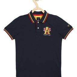 Allen Solly Junior Boys Navy Blue Solid Polo Collar T-shirt-picture-23