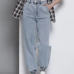 Boohoo Women Pure Cotton Jogger Acid Wash Stretchable Jeans-image-36