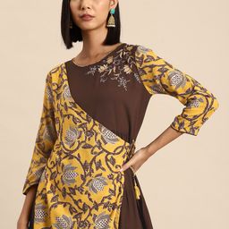 all about you Floral Print Embroidered Wrap Midi Dress-picture-9