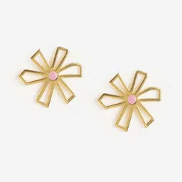 DressBerry Gold-Plated Floral Stud Earrings-image-28