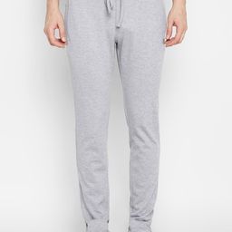 BODYACTIVE Men Grey Melange Solid Straight Fit Trackpants-image-74