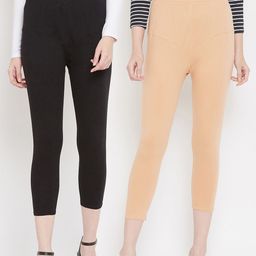 Tulsattva Women Pack Of 2 Solid Three-Fourth Length Leggings-picture-14