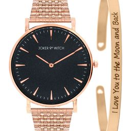 JOKER & WITCH Women Black & Rose Gold-Toned Sydney Watch Bracelet Stack-image-96
