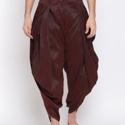 VASTRAMAY Men Burgundy Solid Dhoti Pants-image-16