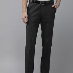 Arrow Men Checked Tailored Regular Fit Mid-Rise Plain Woven Flat-Front Formal Trousers-picture-11
