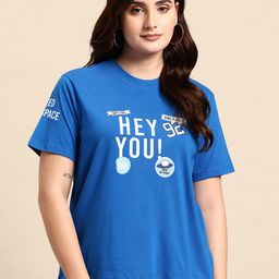 Hang and wear Women Typography Printed Relaxed Fit Pure Cotton T-shirt-image-96