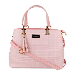 Bellissa Pink Checked Design Handheld Bag-image-32
