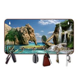 CVANU Blue & Green Printed Wooden Key Holders-picture-38