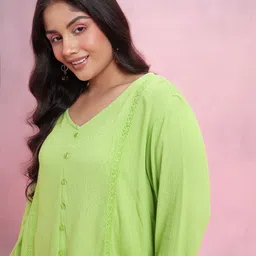 DressBerry Curve Plus Size V-Neck Bell Sleeve Top-image-32