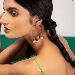 Priyaasi Gold-Plated Contemporary Hoop Earrings-15