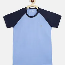 CHIMPRALA Girls Blue Colourblocked Sports T-shirt-image-83