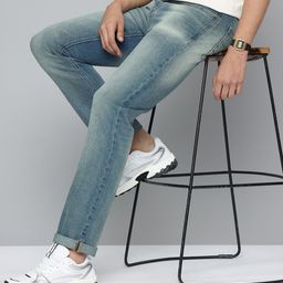 Flying Machine Men Freddie Slim Straight Fit Mid-Rise Heavy Fade Pure Cotton Jeans-image-25