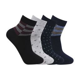 Bonjour Men Pack Of 4 Assorted Above Ankle-Length Socks-22