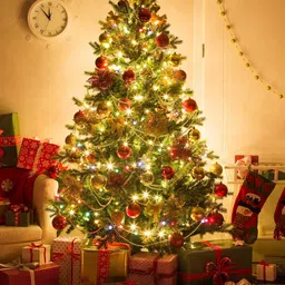Archies Set Of 34 Green & Gold-Toned Christmas Tree & Decorations-image-17