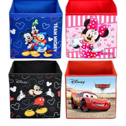 Kuber Industries Set Of 4 Disney Printed Foldable Storage Boxes With Handles-11