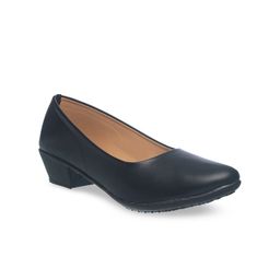 Khadims Women Black Solid Pumps-38